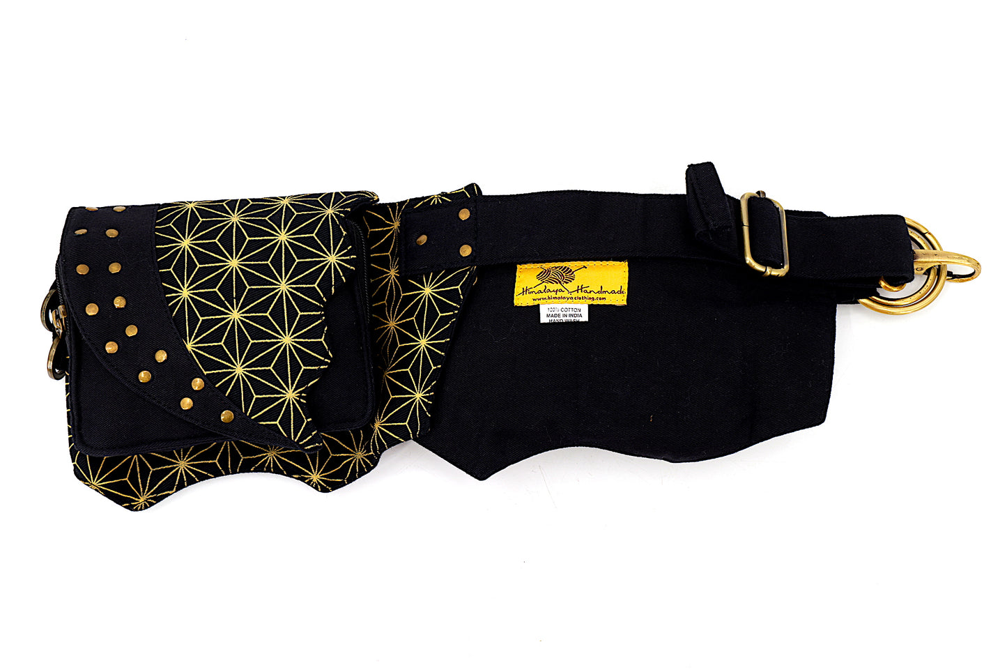 Cotton Flower Of Life Double Pocket Canvas Fanny Pack