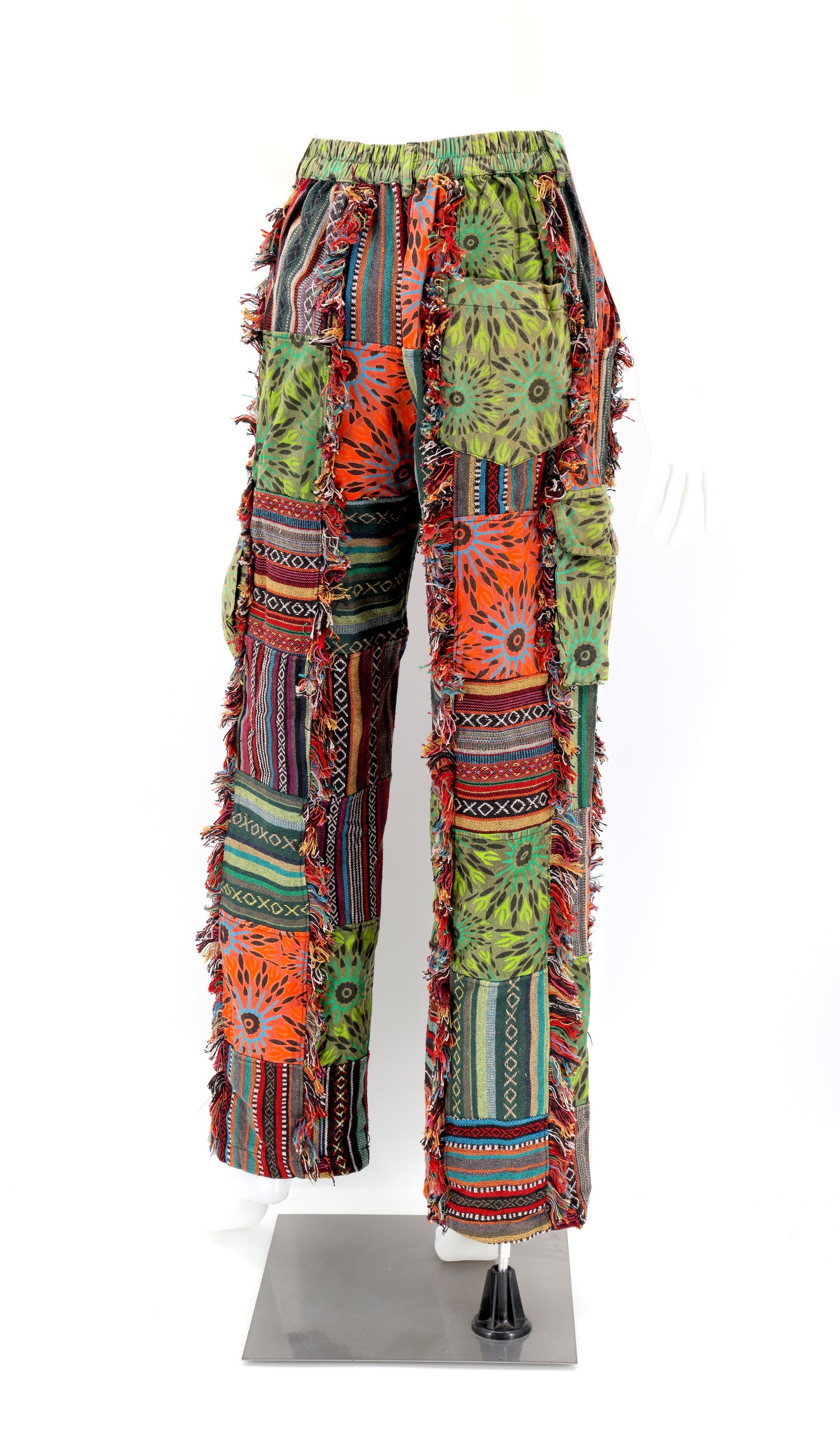 Cotton Hippie Handmade Harem Gheri Patchwork Fringe Bohemian Pants