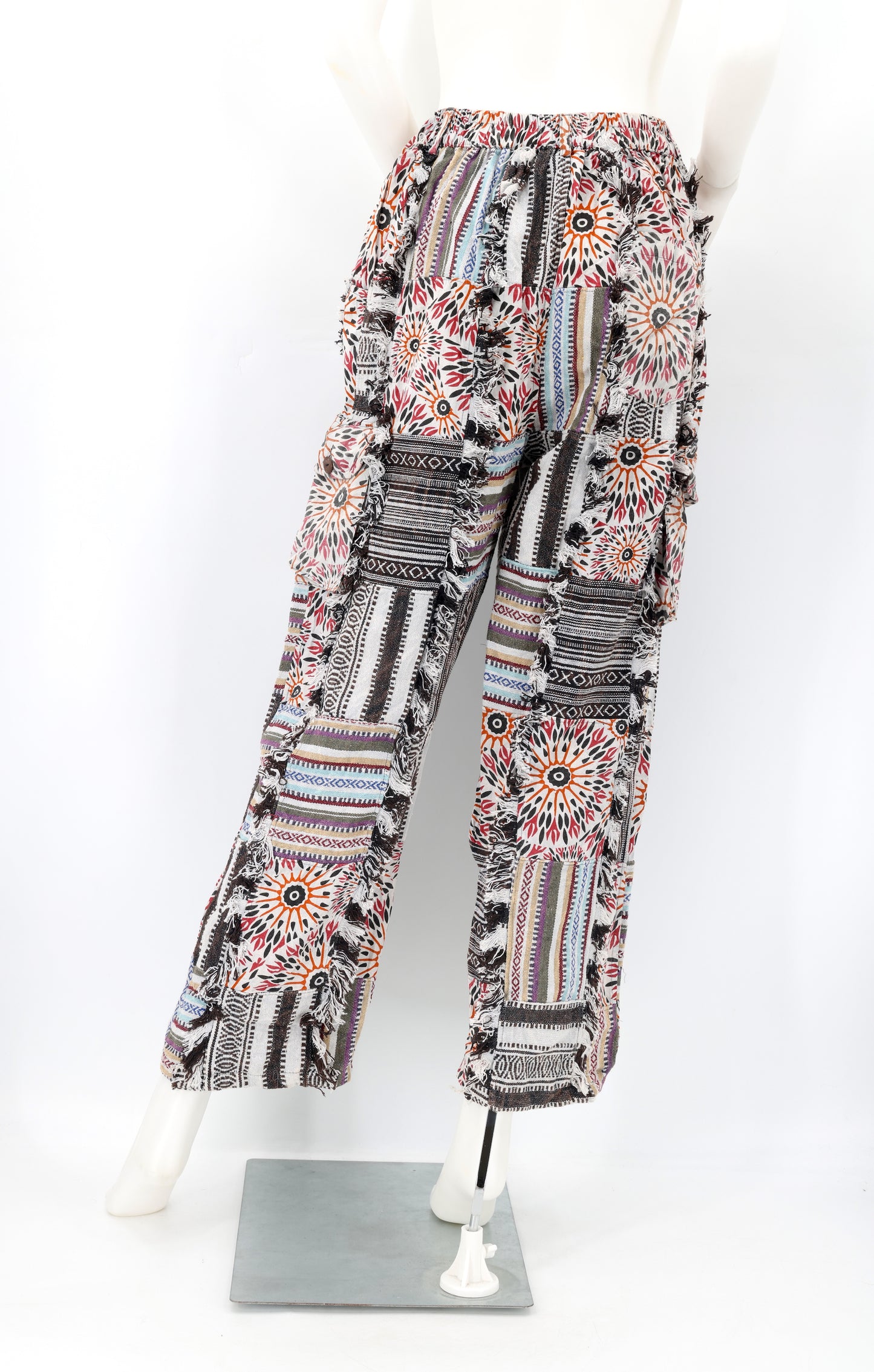 Cotton Hippie Handmade Harem Gheri Patchwork Fringe Bohemian Pants