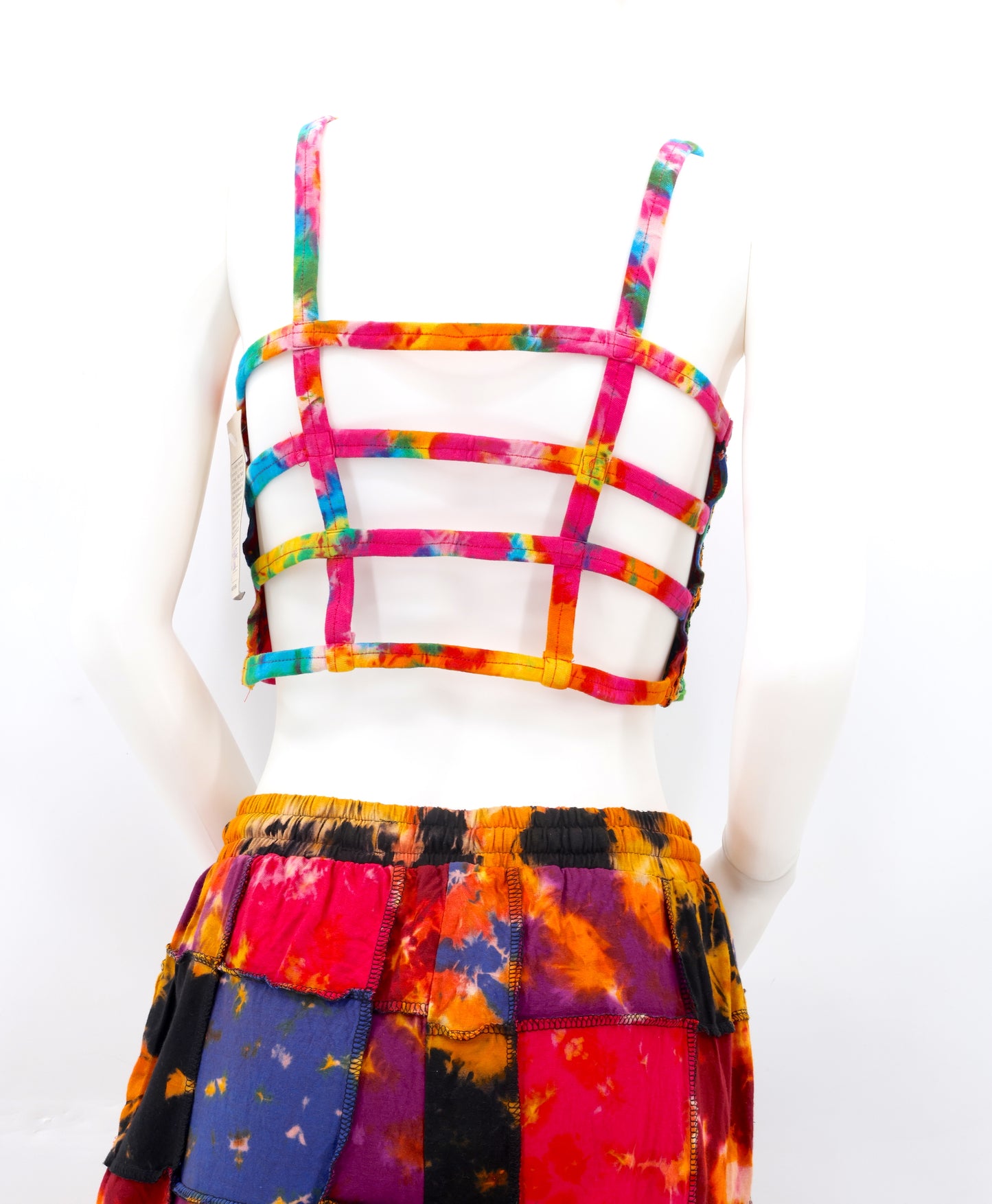 Cotton Hippie Handmade Tie Dye Floral Embroidered Patchwork Ladies Bohemian Top