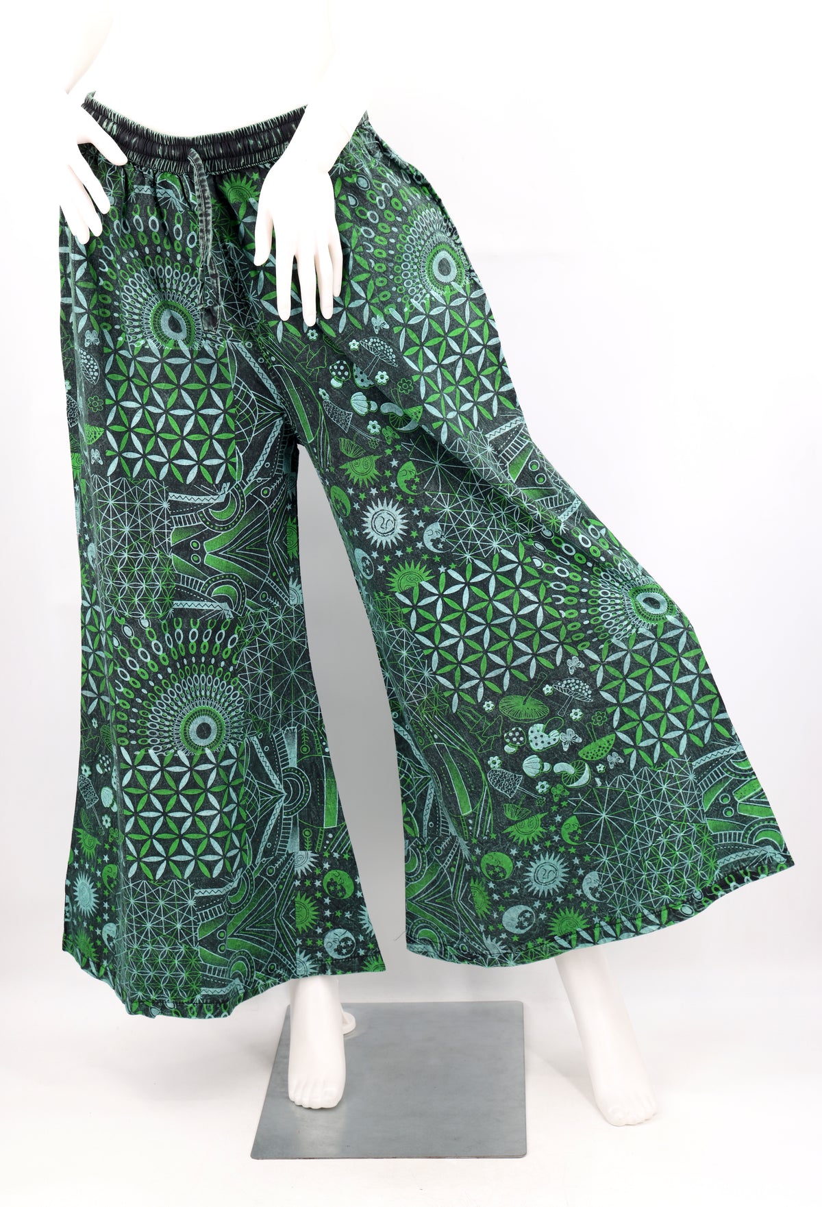 Palazzo-Hose mit weitem Bein und mehreren Mustern