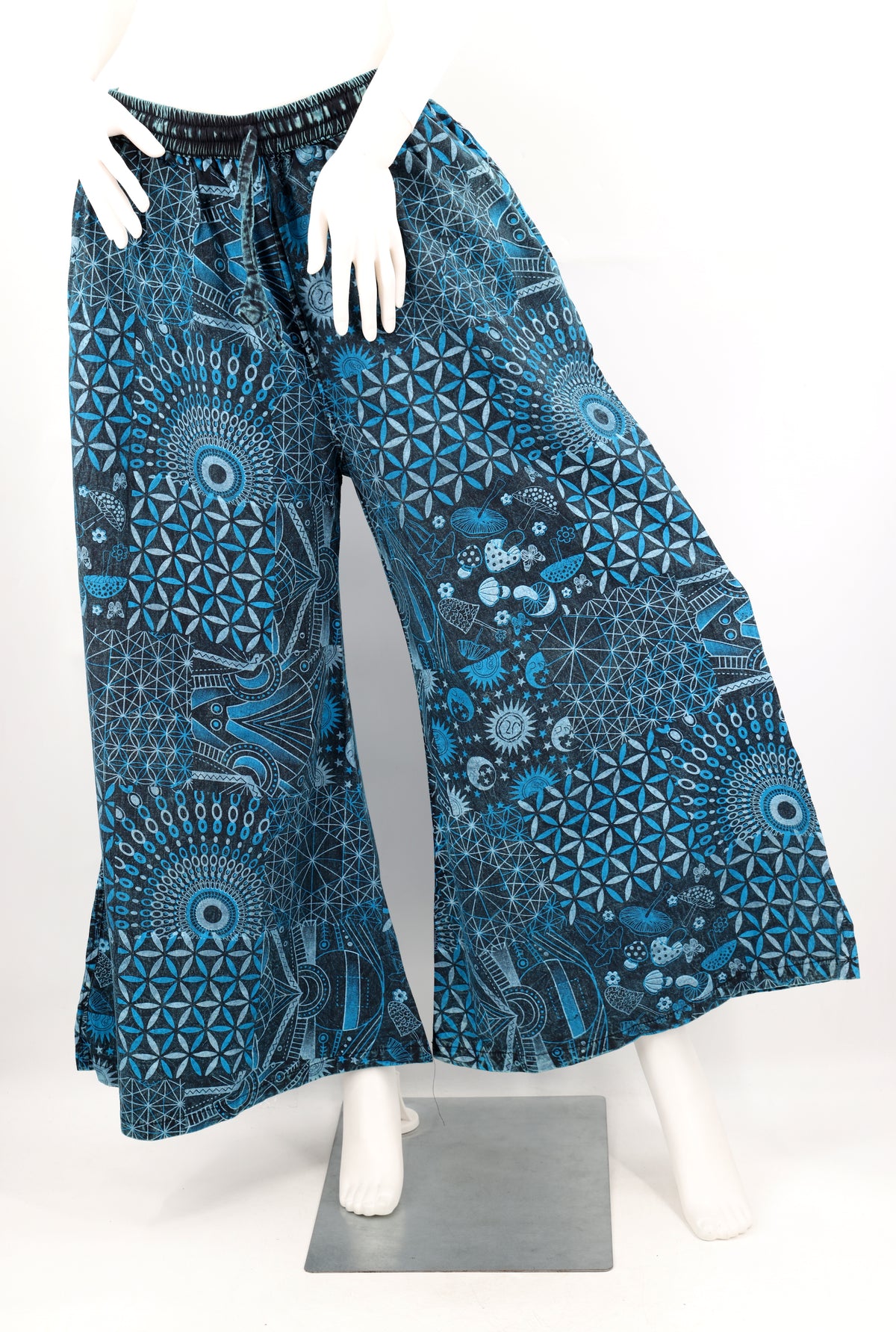 Palazzo-Hose mit weitem Bein und mehreren Mustern