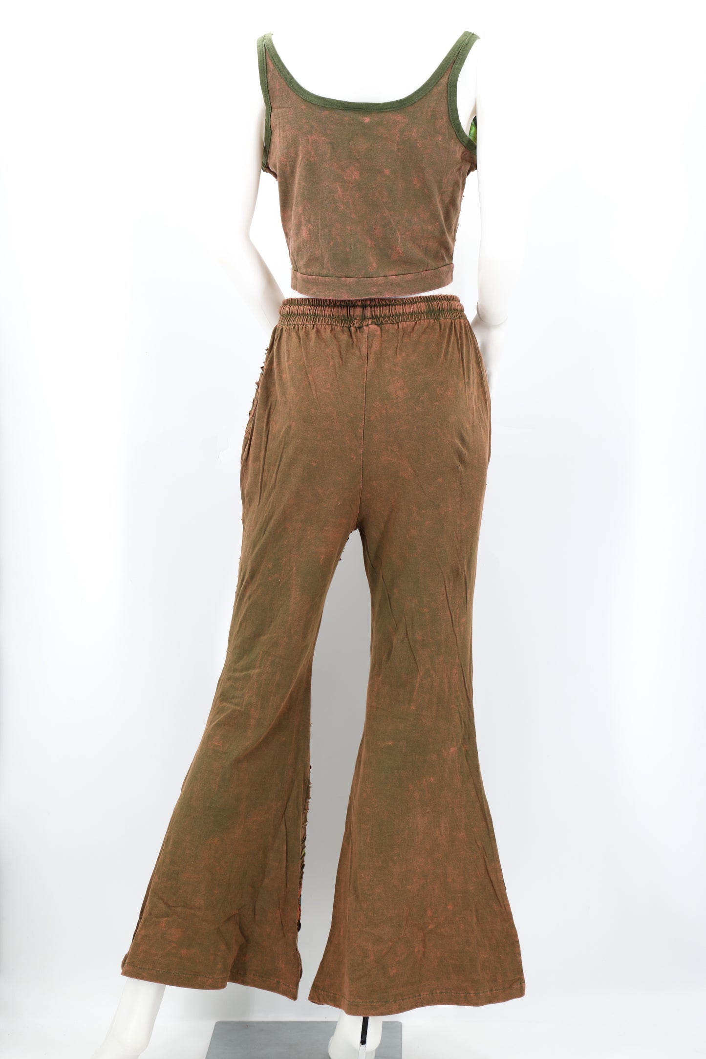 Cotton Hippie Handmade Floral Embroidered 2-Piece Ladies Dress Bohemian Dress Set