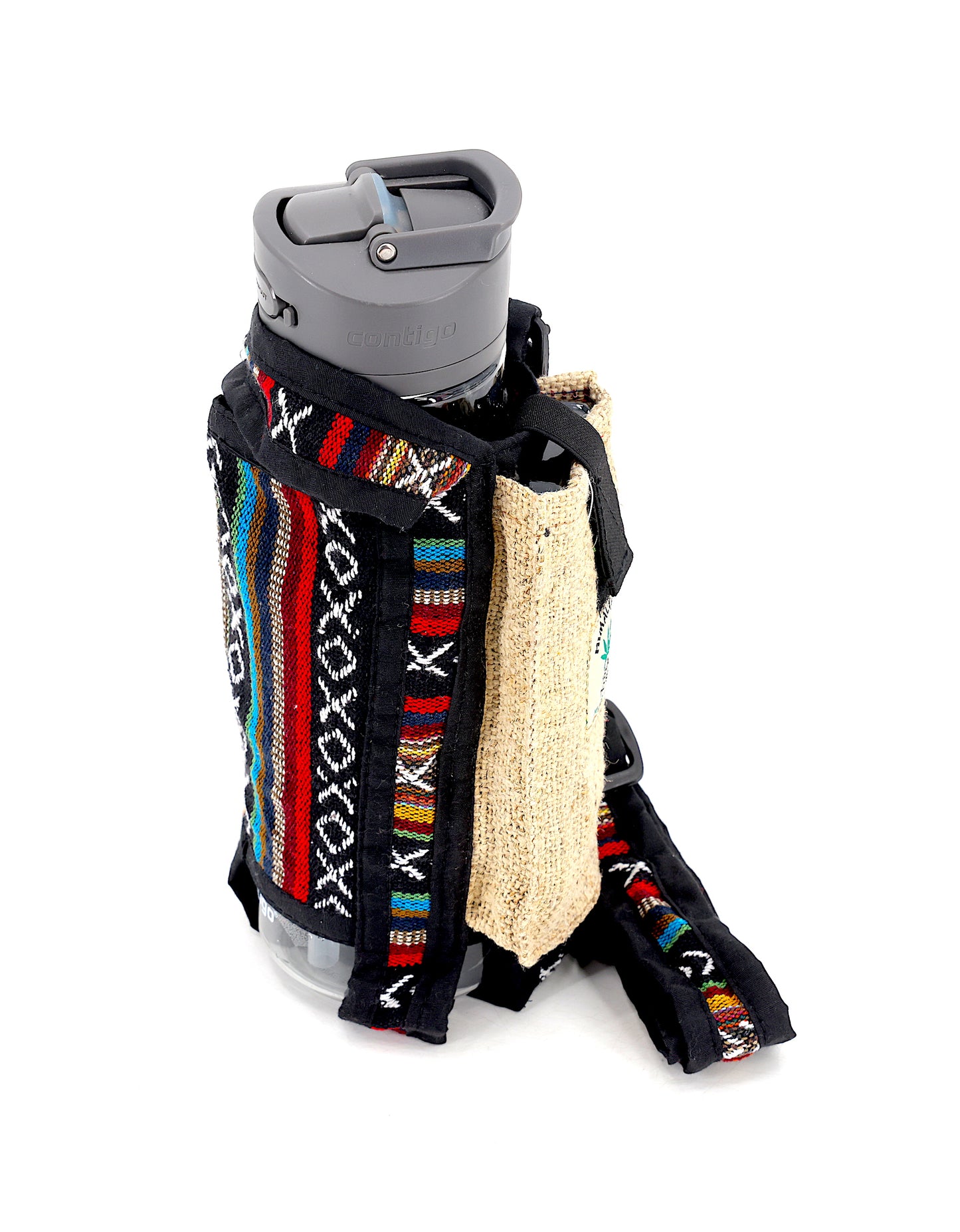 100% Hemp with Gheri Mix Water Bottle Holder