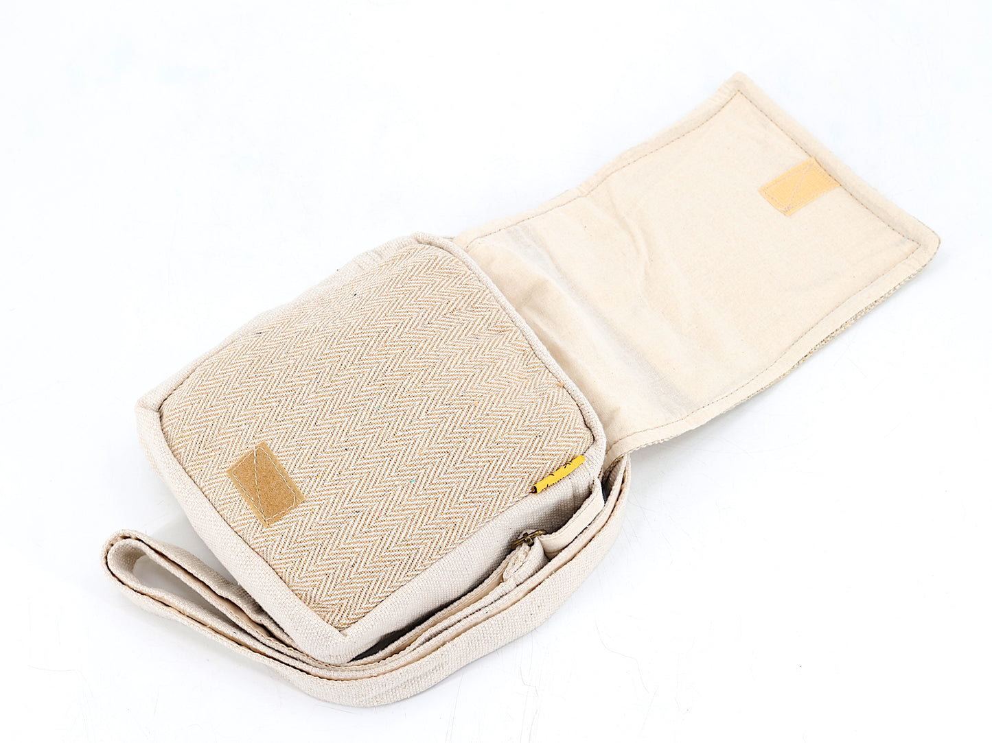 Hemp Chameleon Hand Embroidered Passport Bag