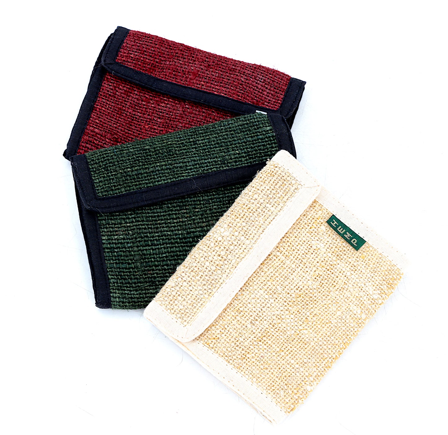 100% Hemp Frog Mushroom Hand Embroidered Tri-Fold Wallet