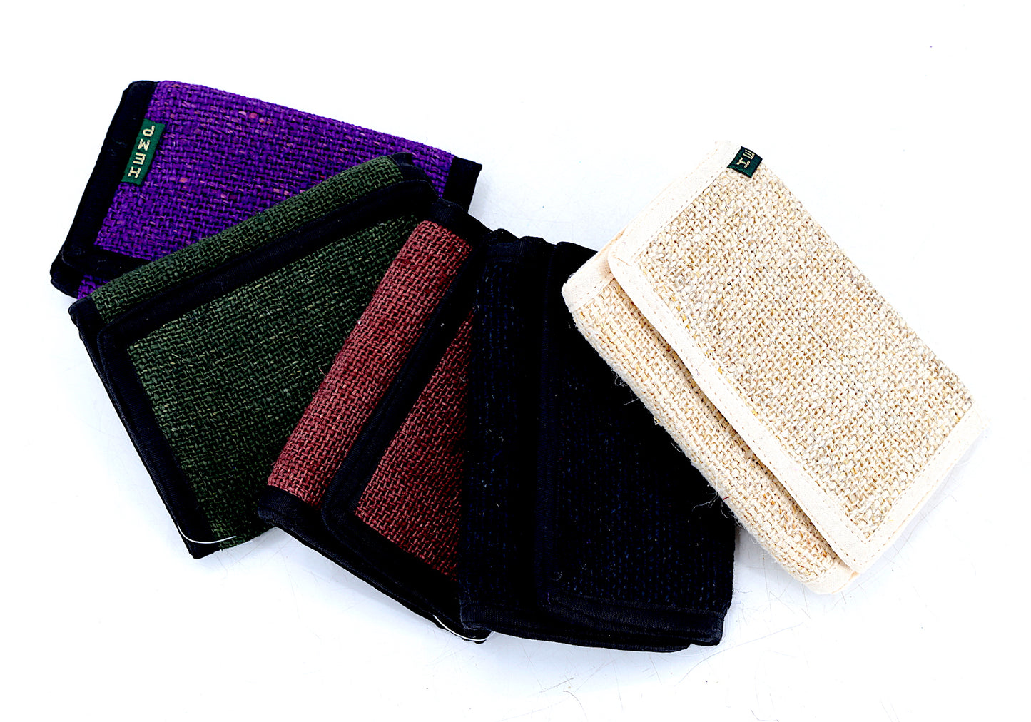 100% Hemp Hamsa Hand Embroidered Tri-Fold Wallet