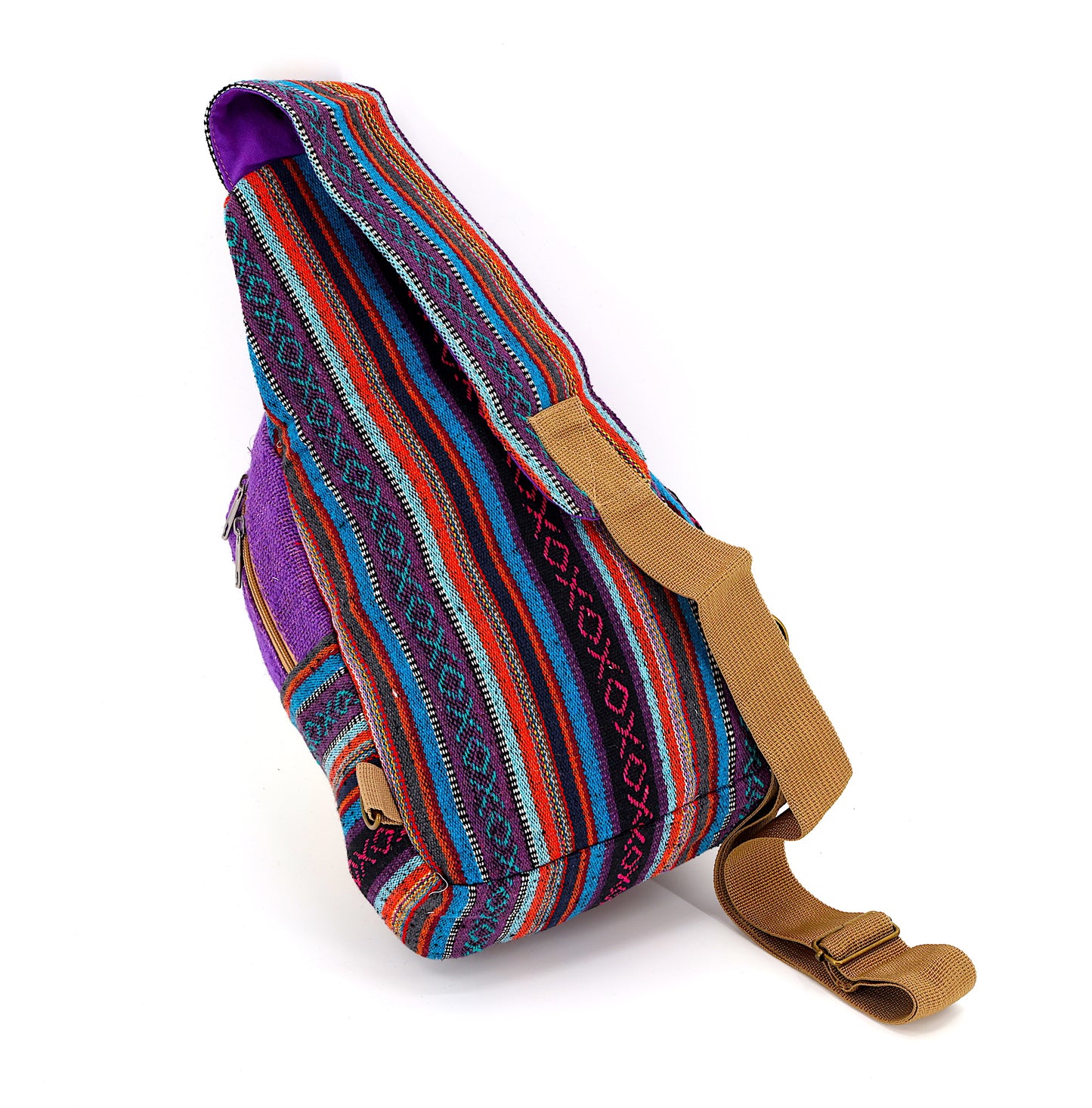 Hemp Mushroom Hand Embroidered Sling Backpack