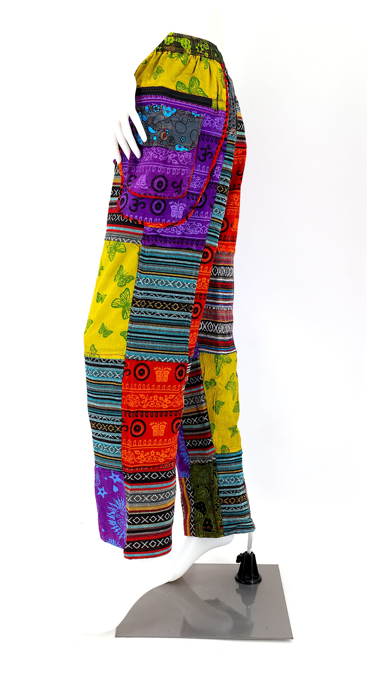 Gheri Patchwork Psychedelic - Handgefertigte gerade Baumwollhose