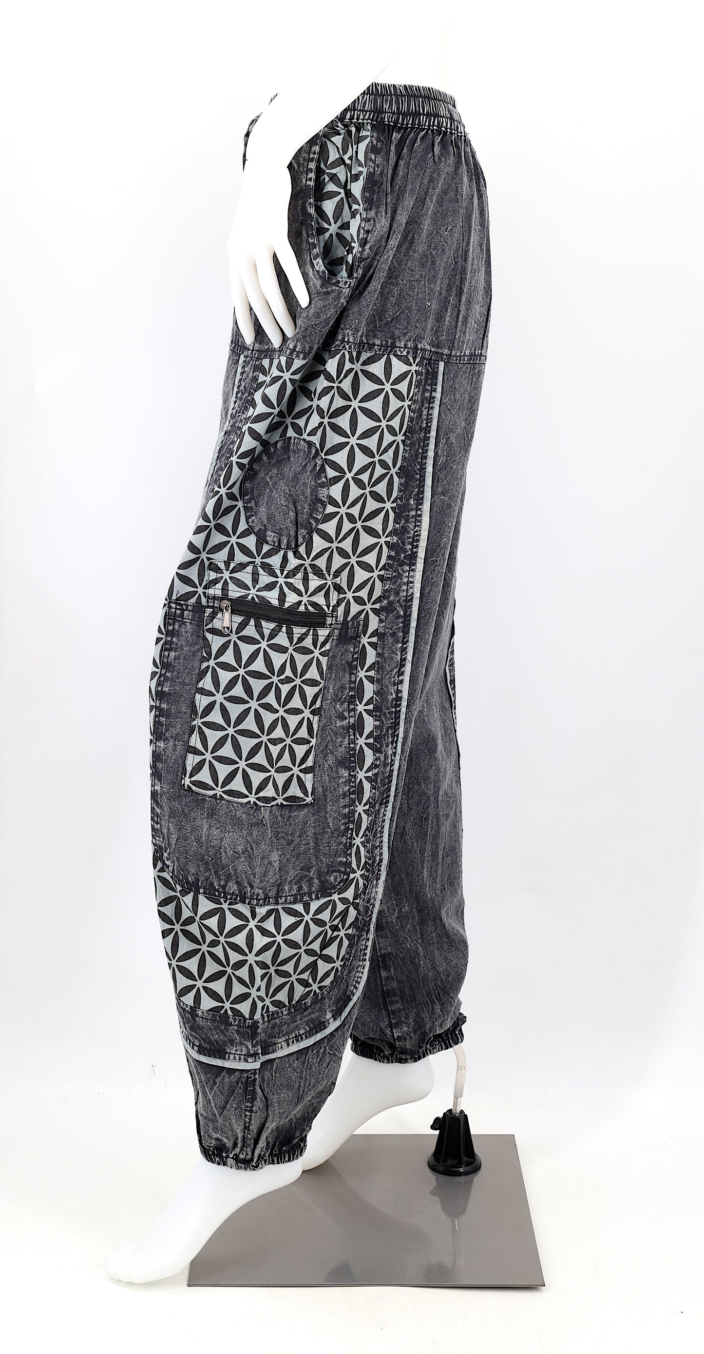 Flower of Life Print Harem Pants