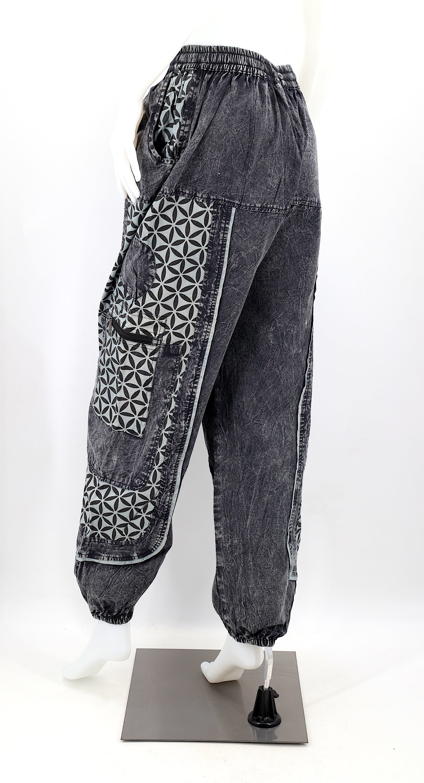 Flower of Life Print Harem Pants