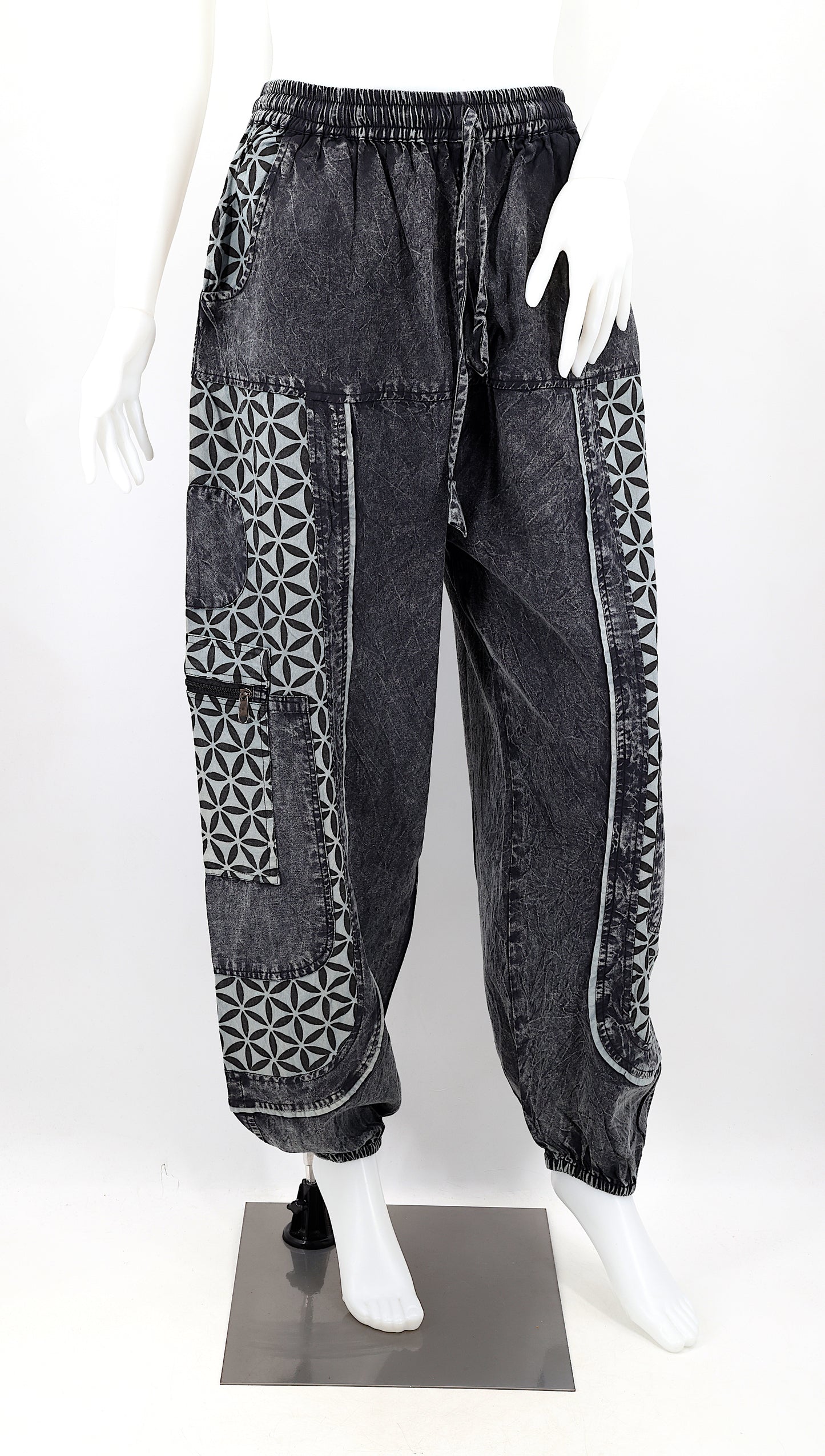Flower of Life Print Harem Pants