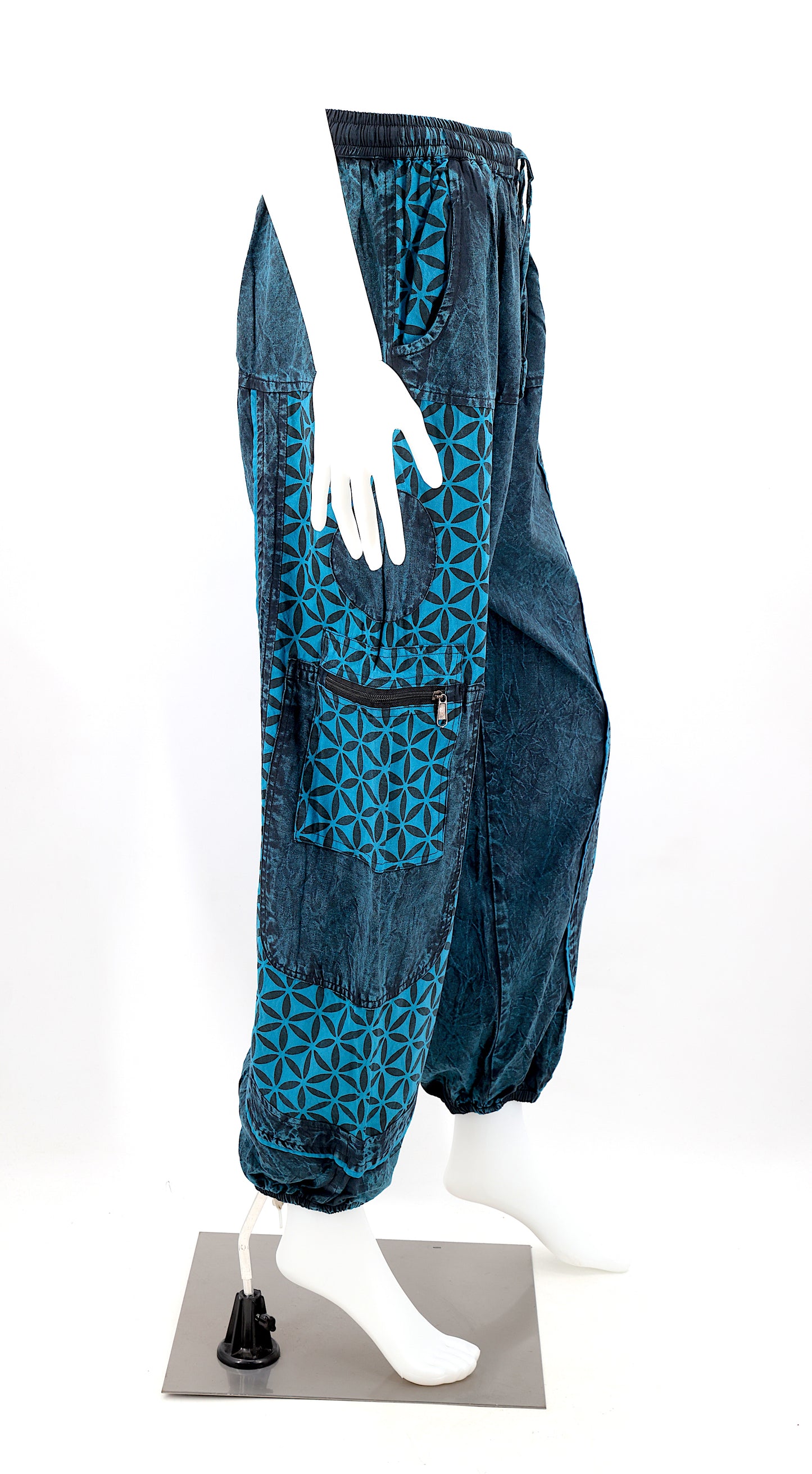 Flower of Life Print Harem Pants