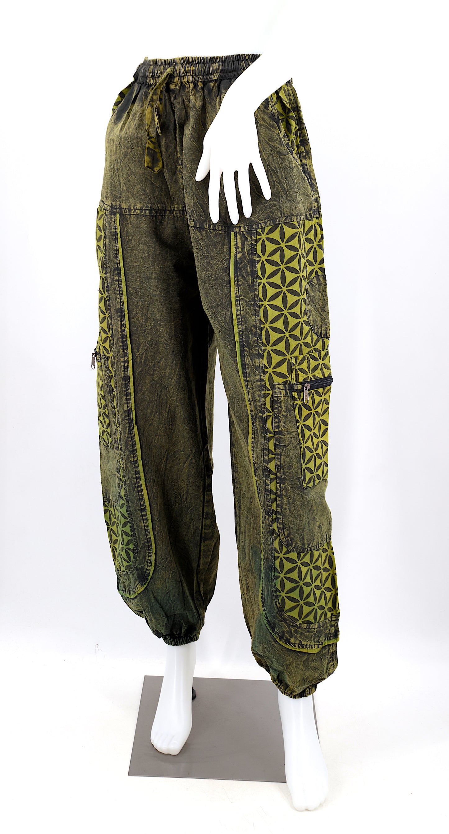 Flower of Life Print Harem Pants