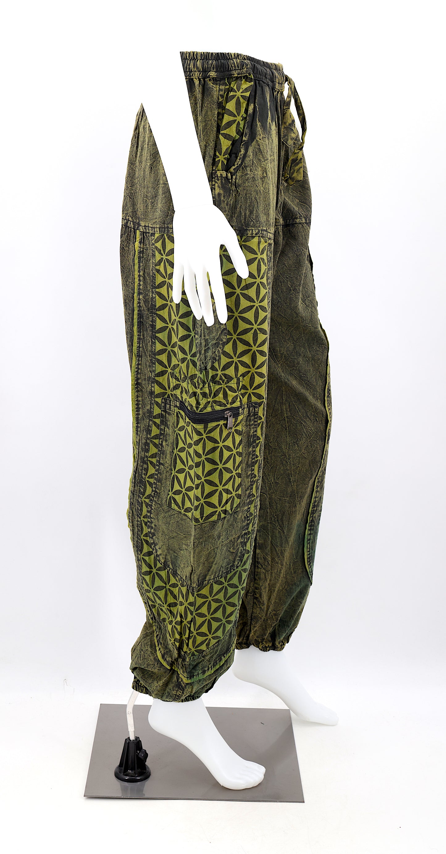 Flower of Life Print Harem Pants