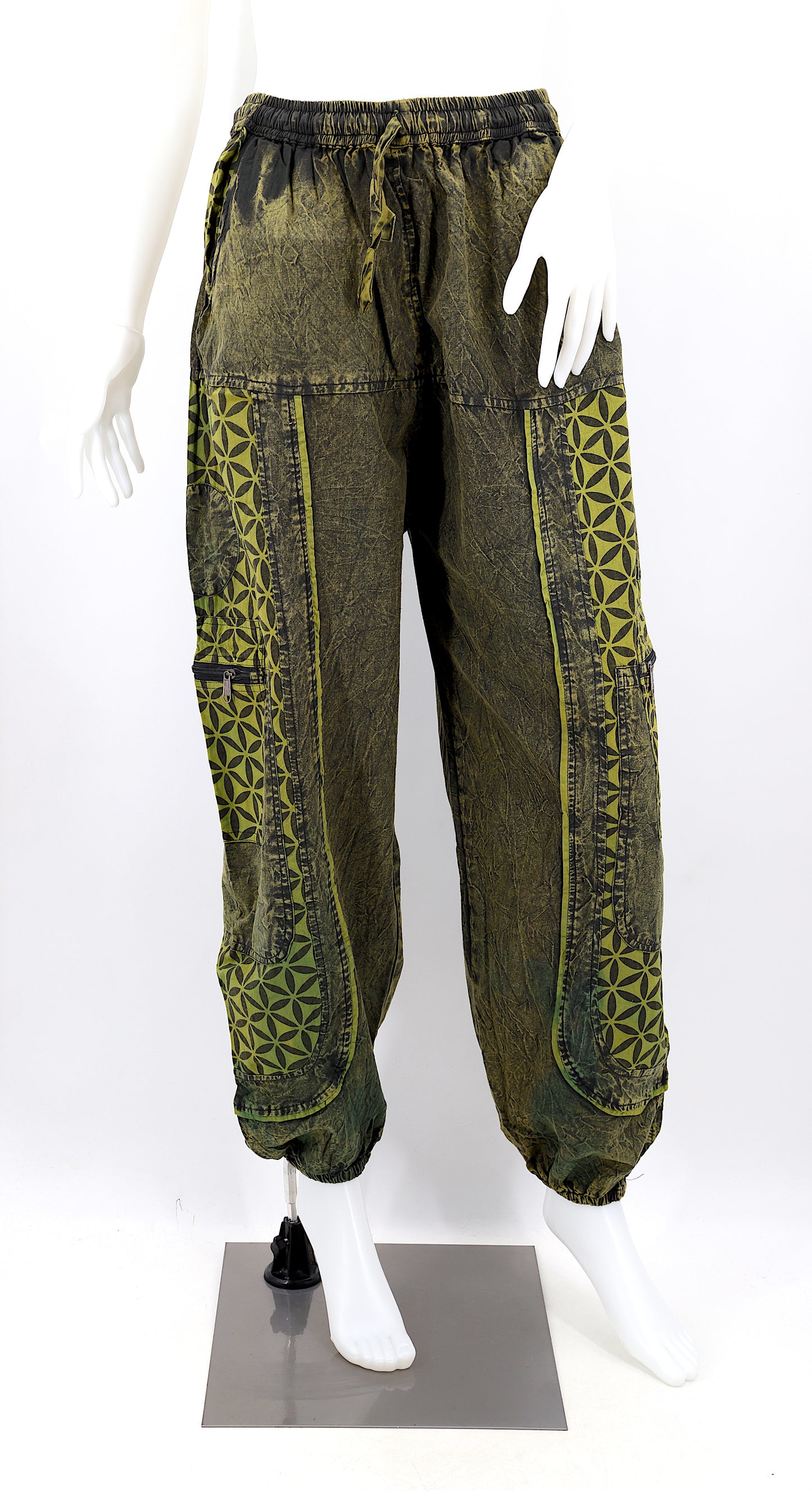 Cotton Hippie Handmade Harem Flower of Life Print Bohemian Pants