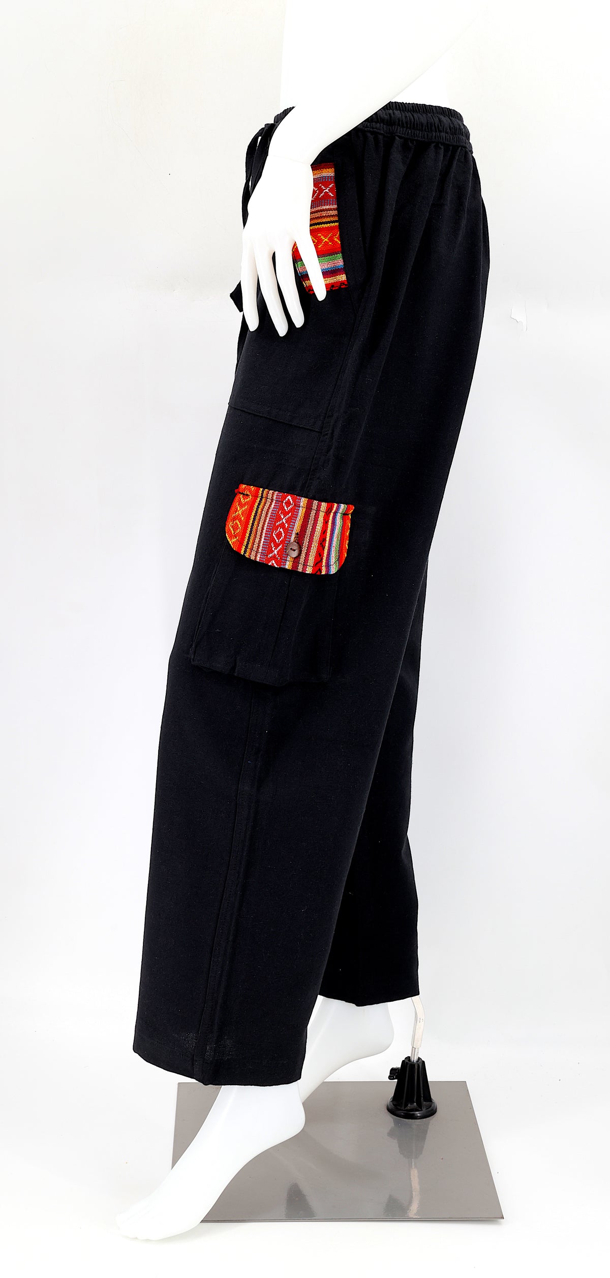 Solid Color Multi-Pocket Straight Leg Harem Pants | Cargo Pants Style