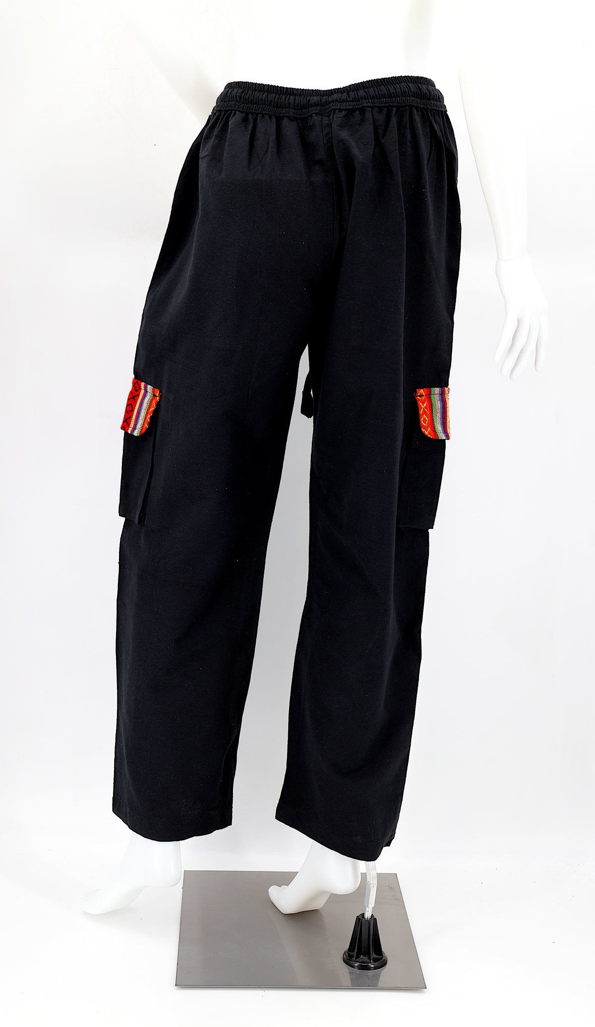 Solid Color Multi-Pocket Straight Leg Harem Pants | Cargo Pants Style