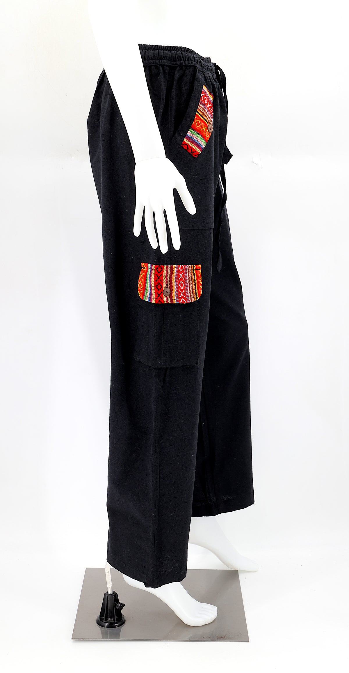 Solid Color Multi-Pocket Straight Leg Harem Pants | Cargo Pants Style