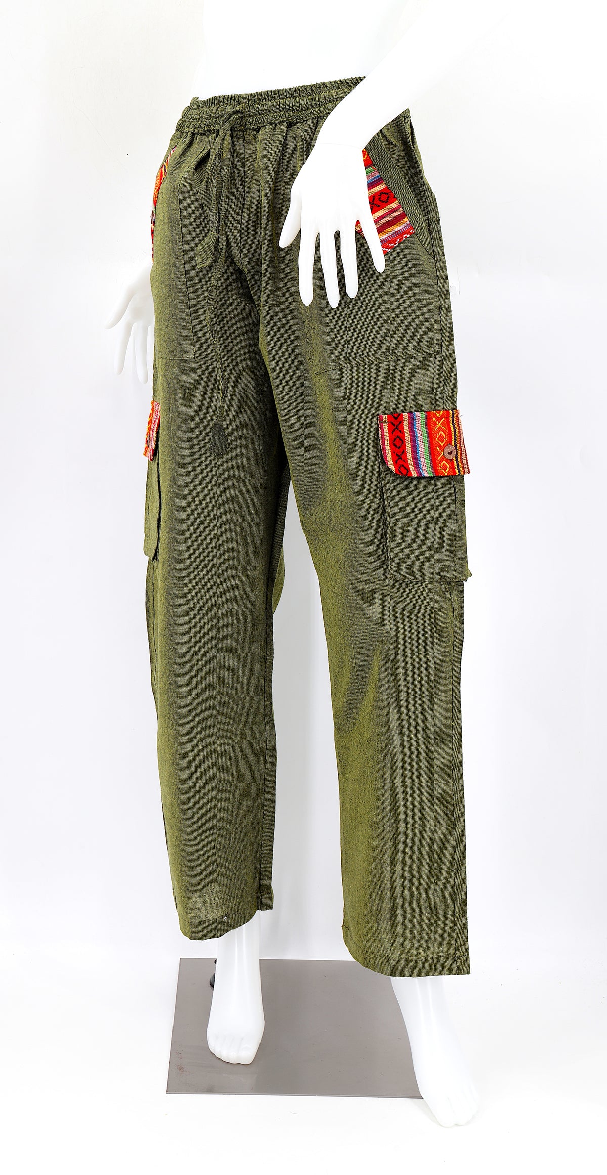 Solid Color Multi-Pocket Straight Leg Harem Pants | Cargo Pants Style