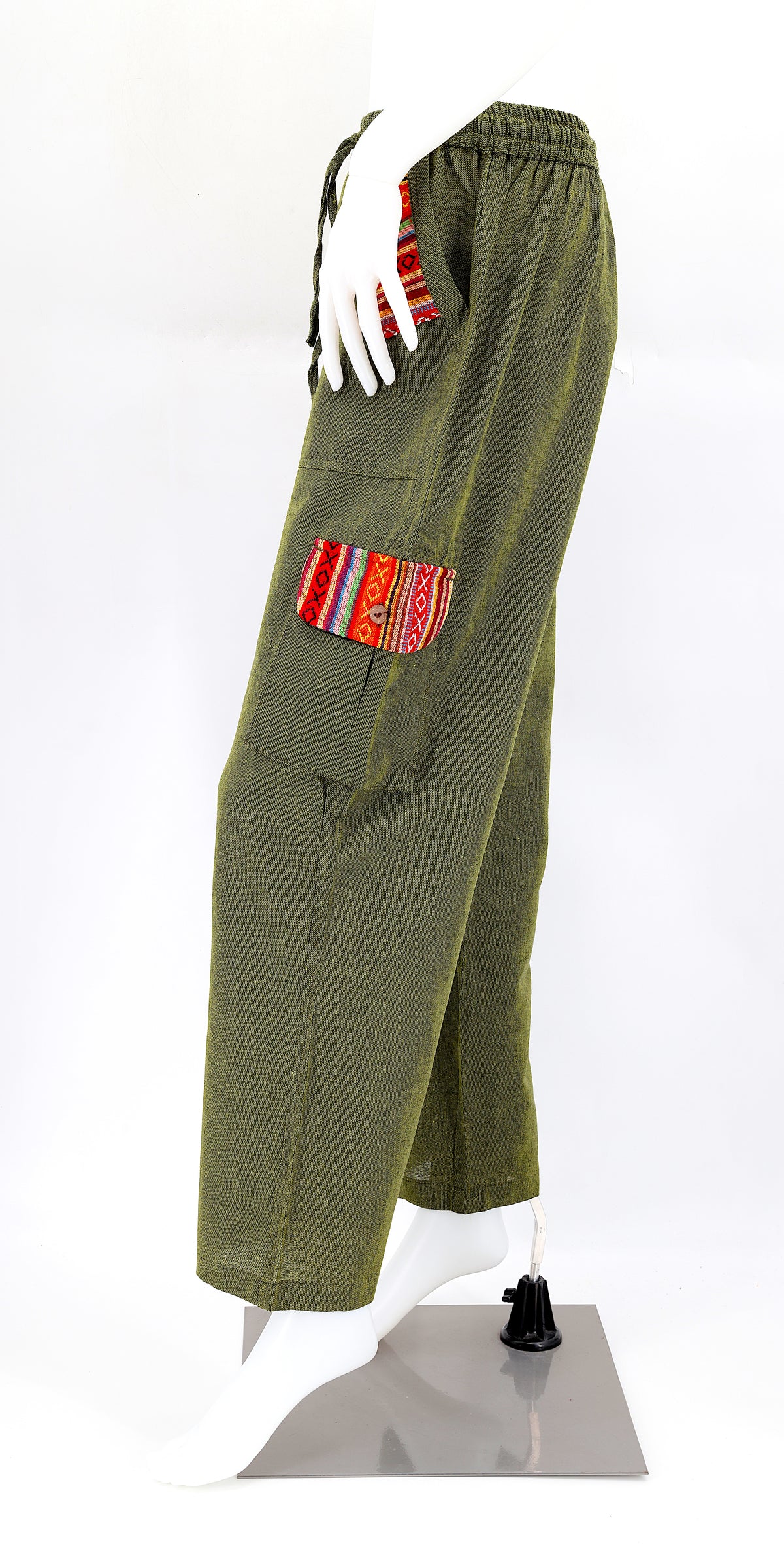 Solid Color Multi-Pocket Straight Leg Harem Pants | Cargo Pants Style