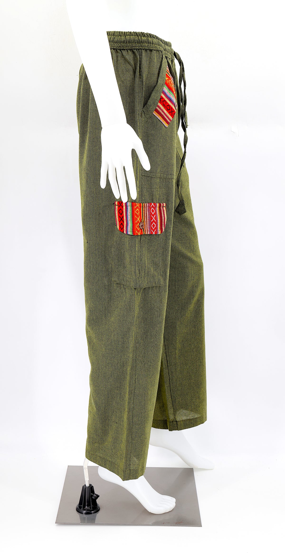 Solid Color Multi-Pocket Straight Leg Harem Pants | Cargo Pants Style