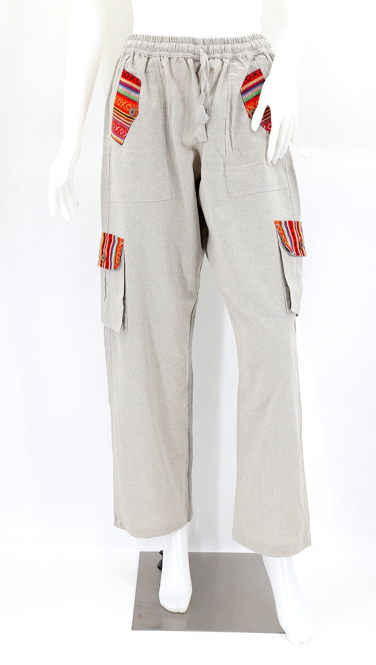 Solid Color Multi-Pocket Straight Leg Harem Pants | Cargo Pants Style