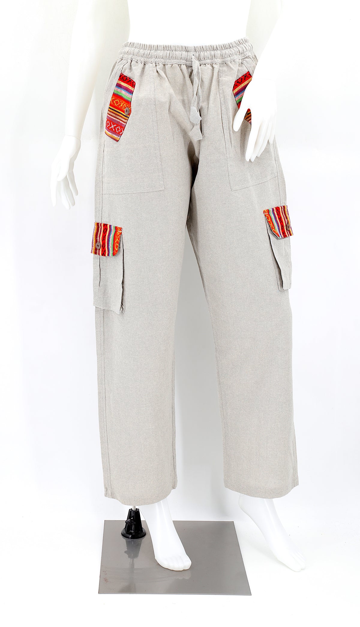 Solid Color Multi-Pocket Straight Leg Harem Pants | Cargo Pants Style