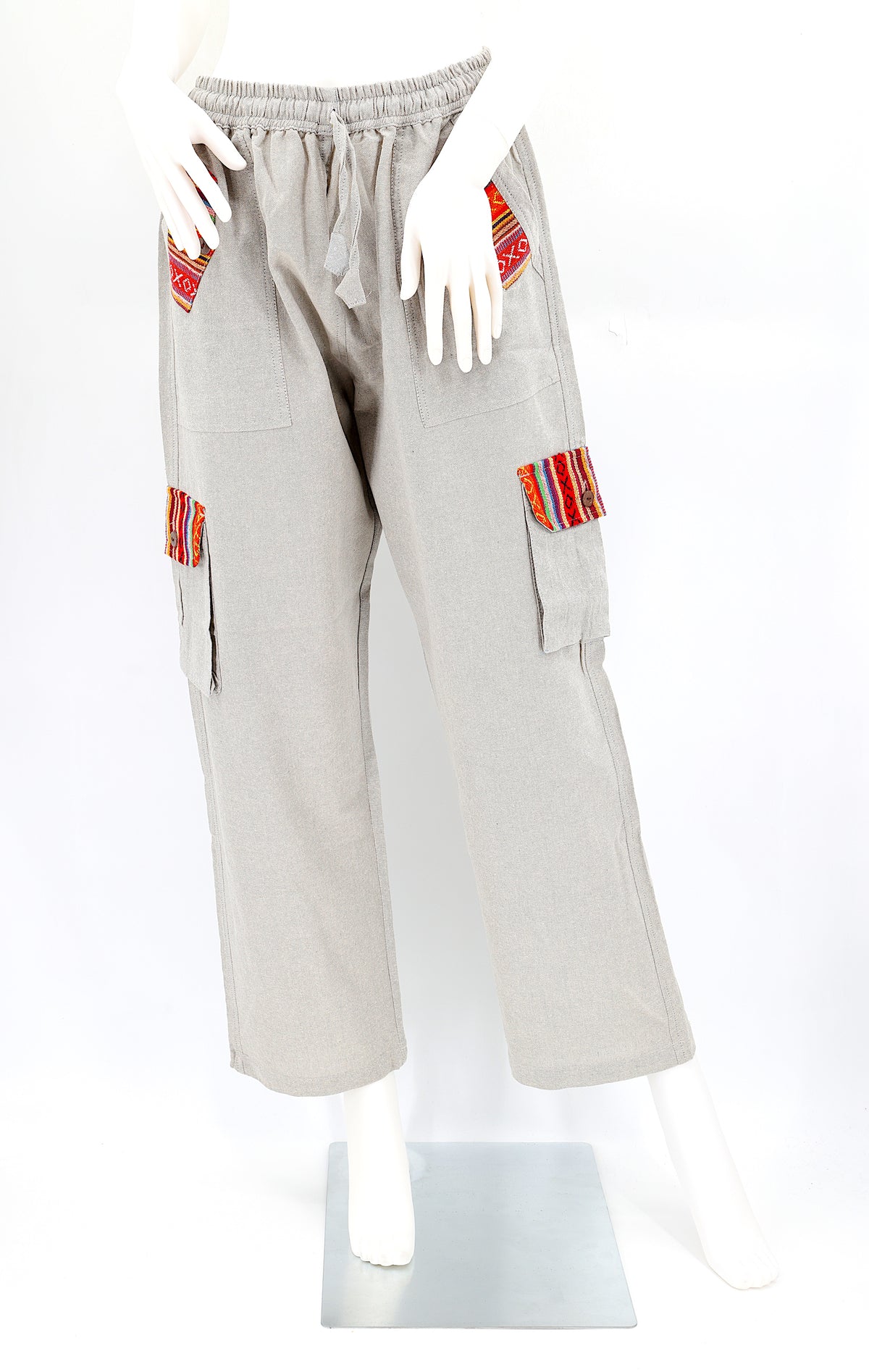 Solid Color Multi-Pocket Straight Leg Harem Pants | Cargo Pants Style