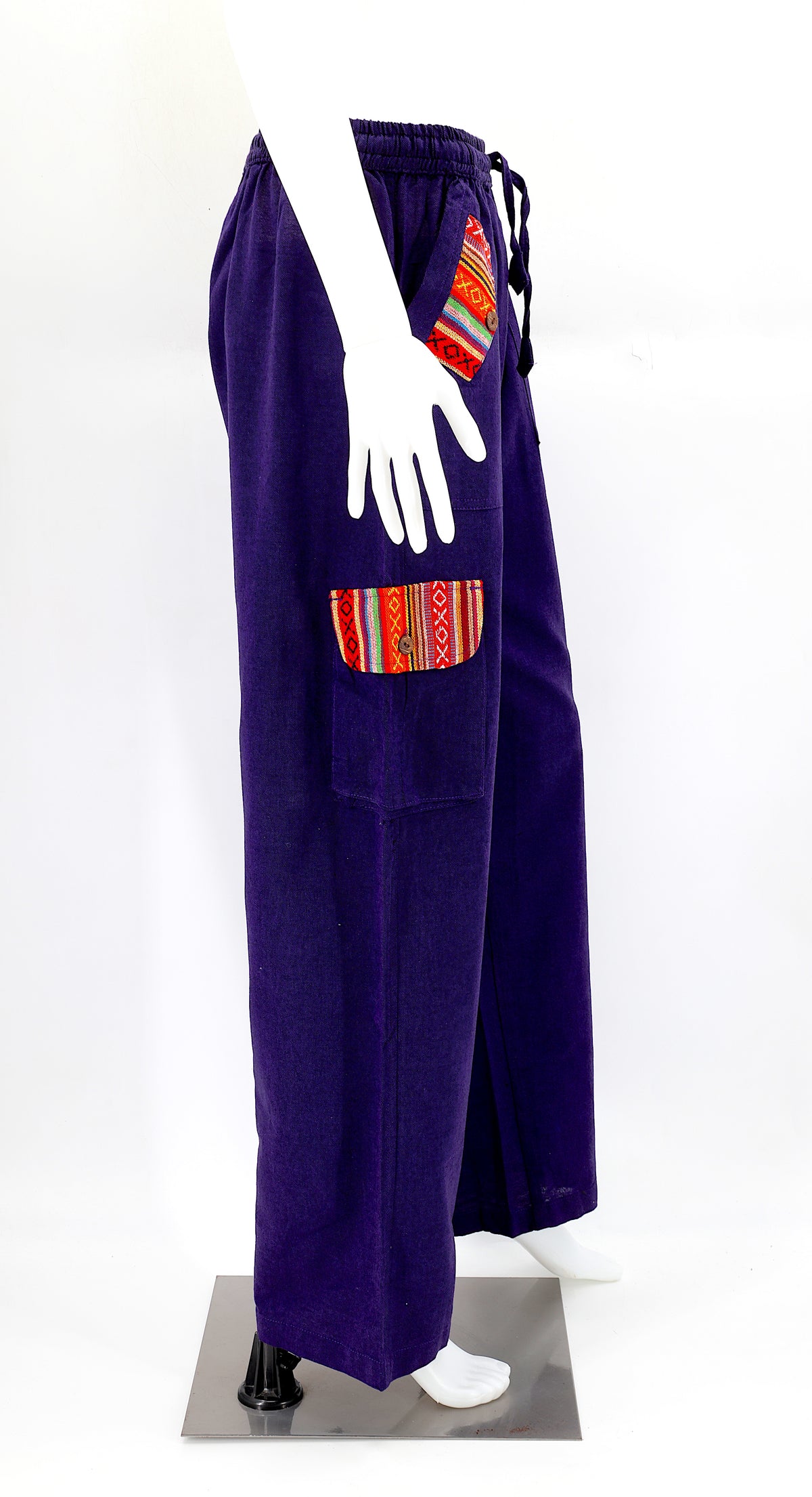 Solid Color Multi-Pocket Straight Leg Harem Pants | Cargo Pants Style