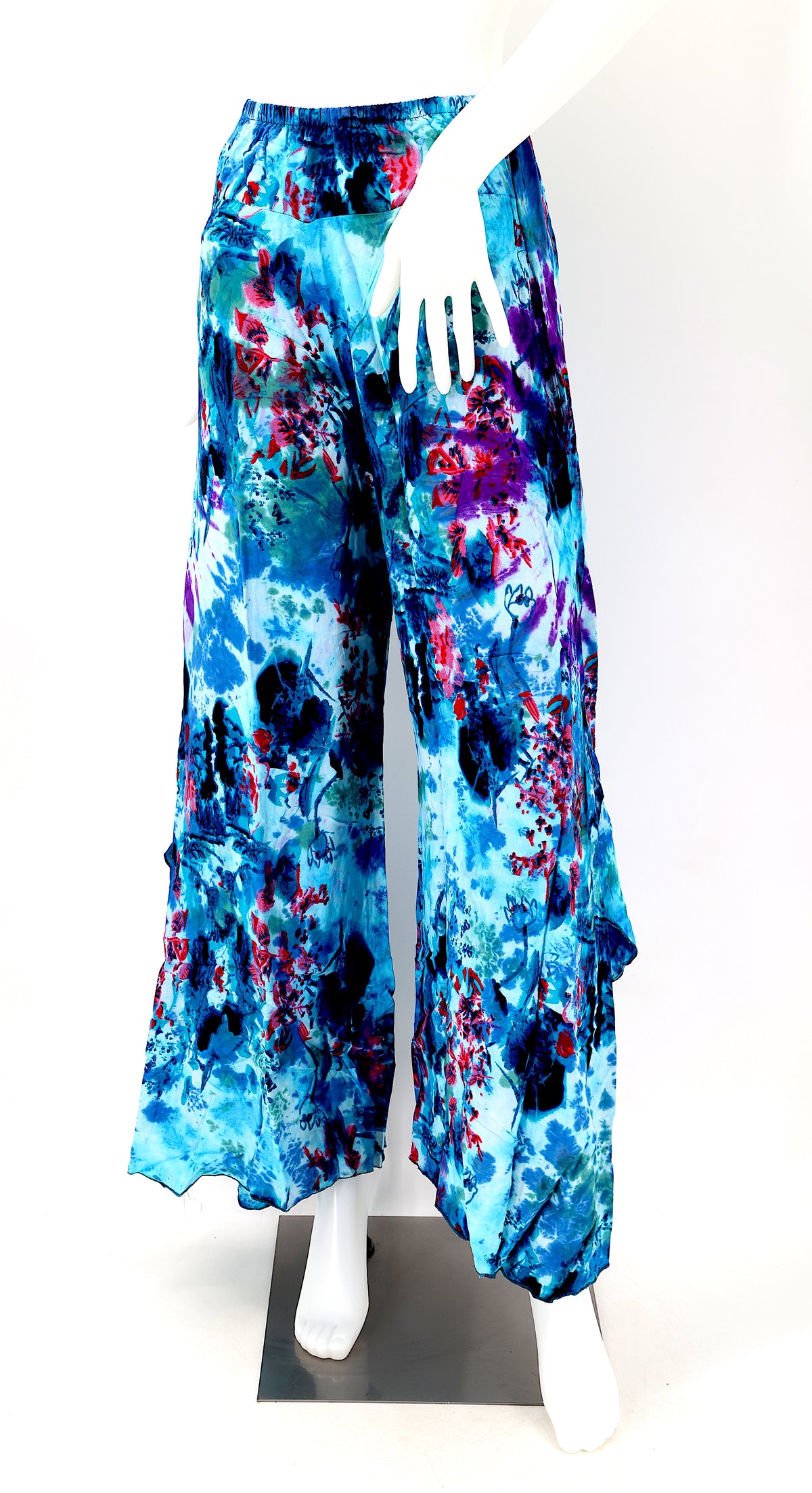 Colorful Rayon Palazzo Pants | Wide Leg Bohemian Trousers