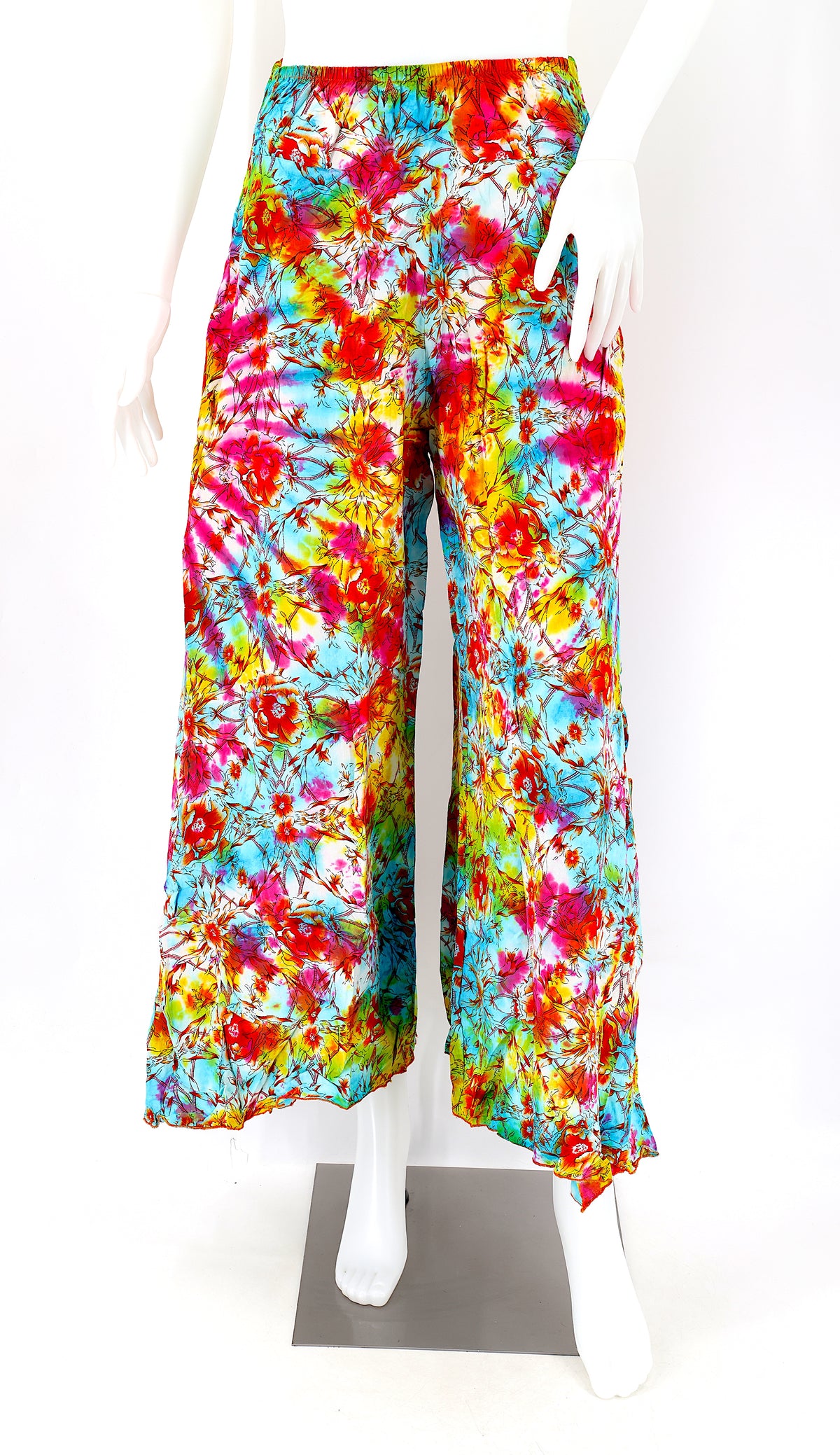 Colorful Rayon Palazzo Pants | Wide Leg Bohemian Trousers