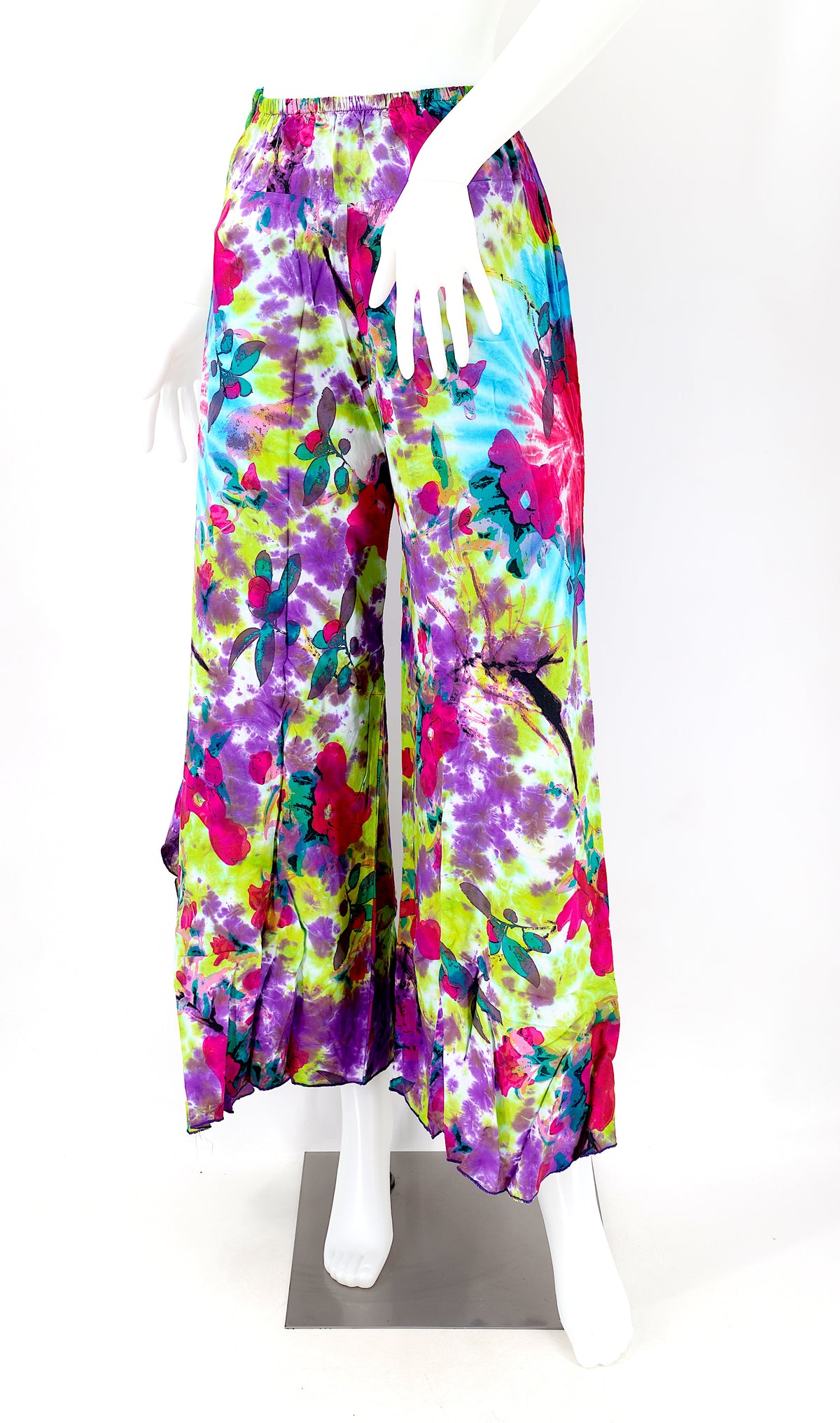 Colorful Rayon Palazzo Pants | Wide Leg Bohemian Trousers