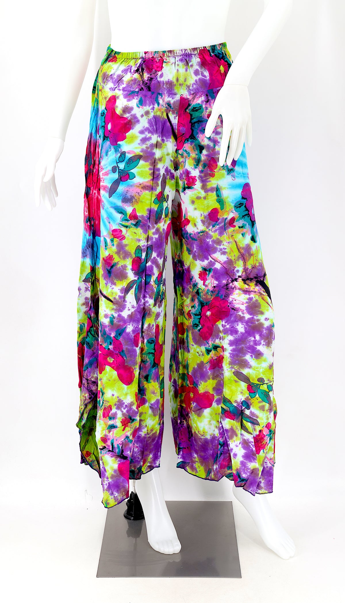 Colorful Rayon Palazzo Pants | Wide Leg Bohemian Trousers