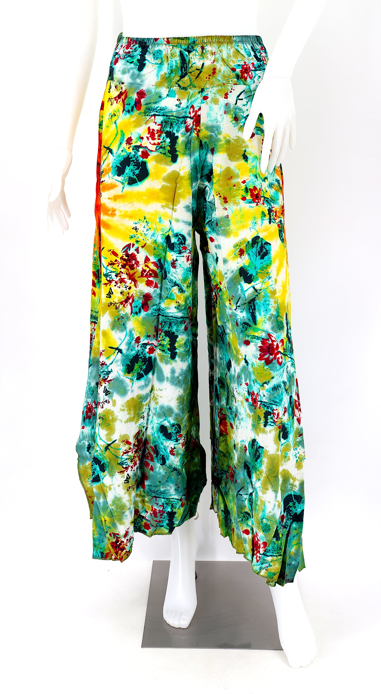 Colorful Rayon Palazzo Pants | Wide Leg Bohemian Trousers