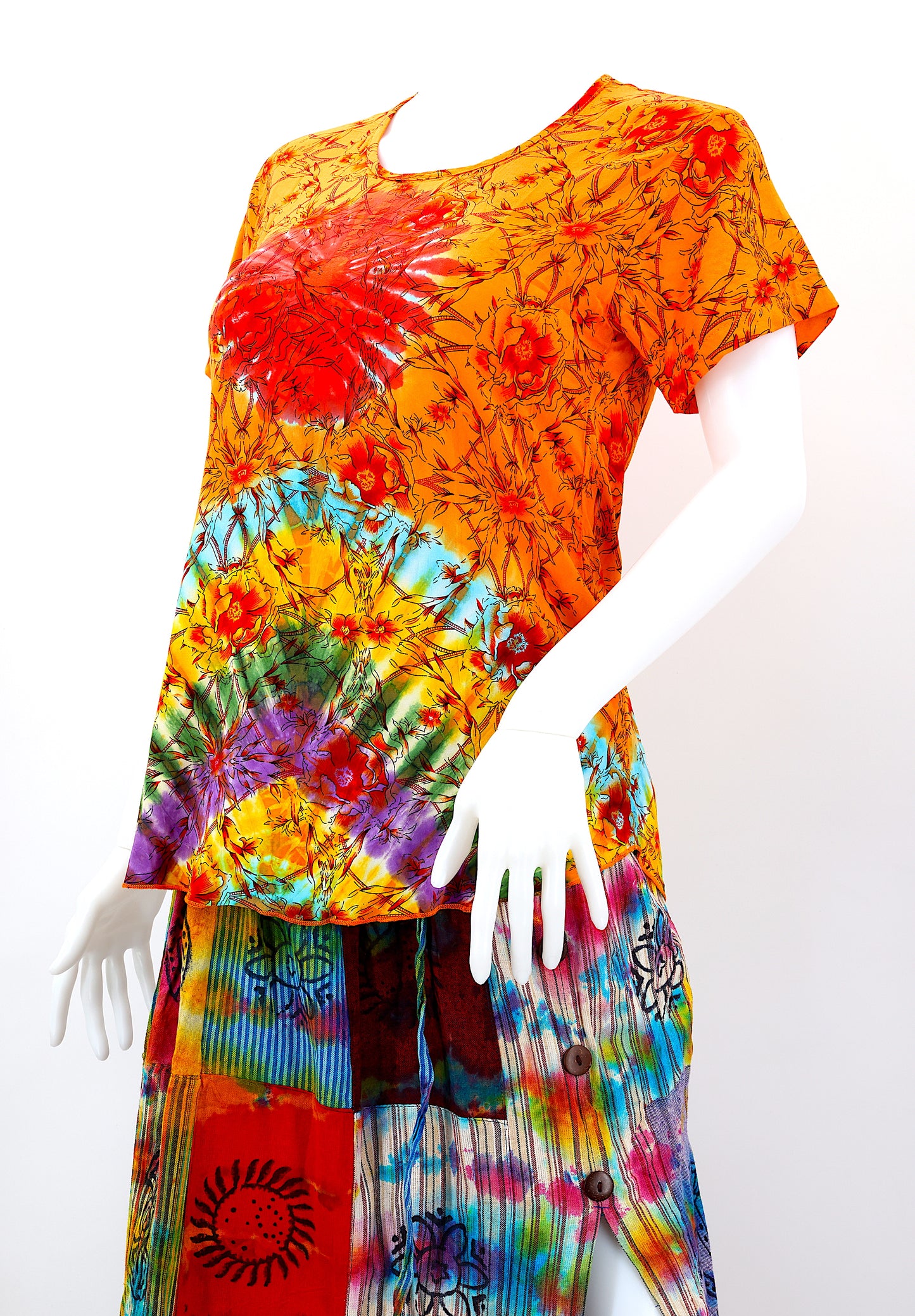 Cotton Hippie Handmade Colorful Ladies Bohemian T-shirt