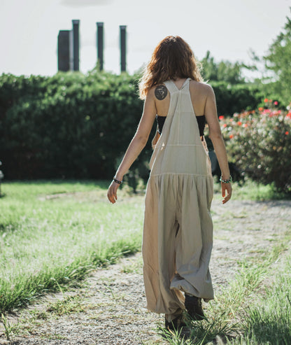 Balloon Styled Overalls | Solid Color Cotton Jumpsuit