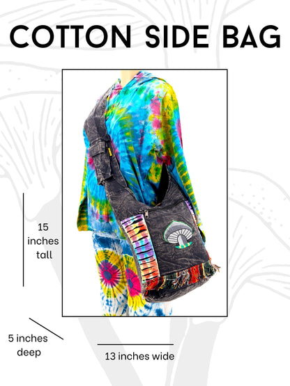 Mushroom Embroidered Crossbody Bag | Premium Cotton Messenger Bag