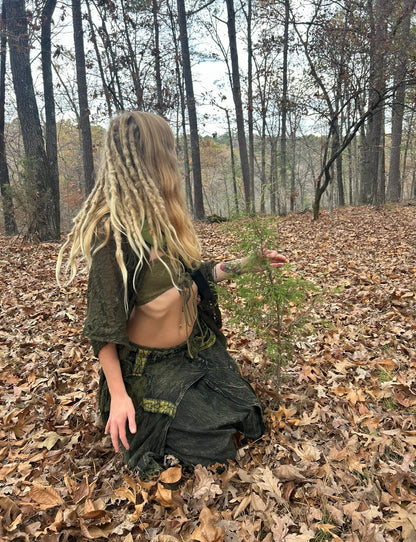 Faded Flower of Life Vintage Style Harem Pants