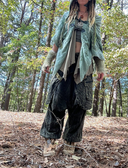 Faded Flower of Life Vintage Style Harem Pants