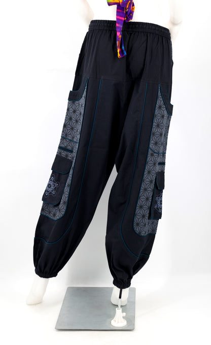 Metatron's Cube Embroidered Harem Pants