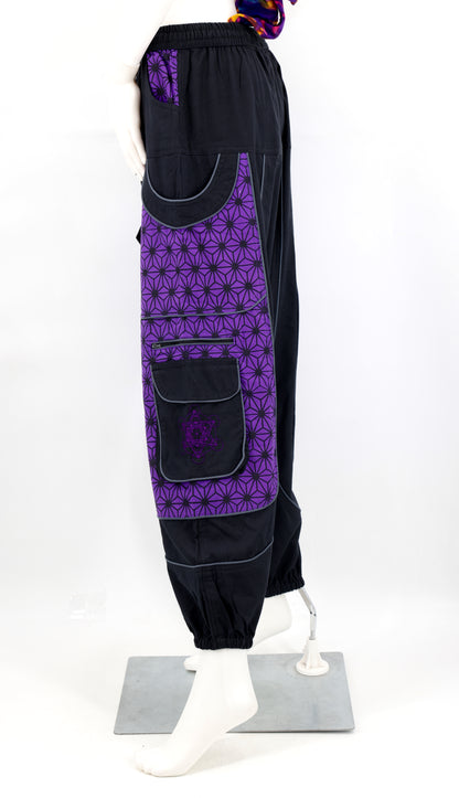 Metatron's Cube Embroidered Harem Pants