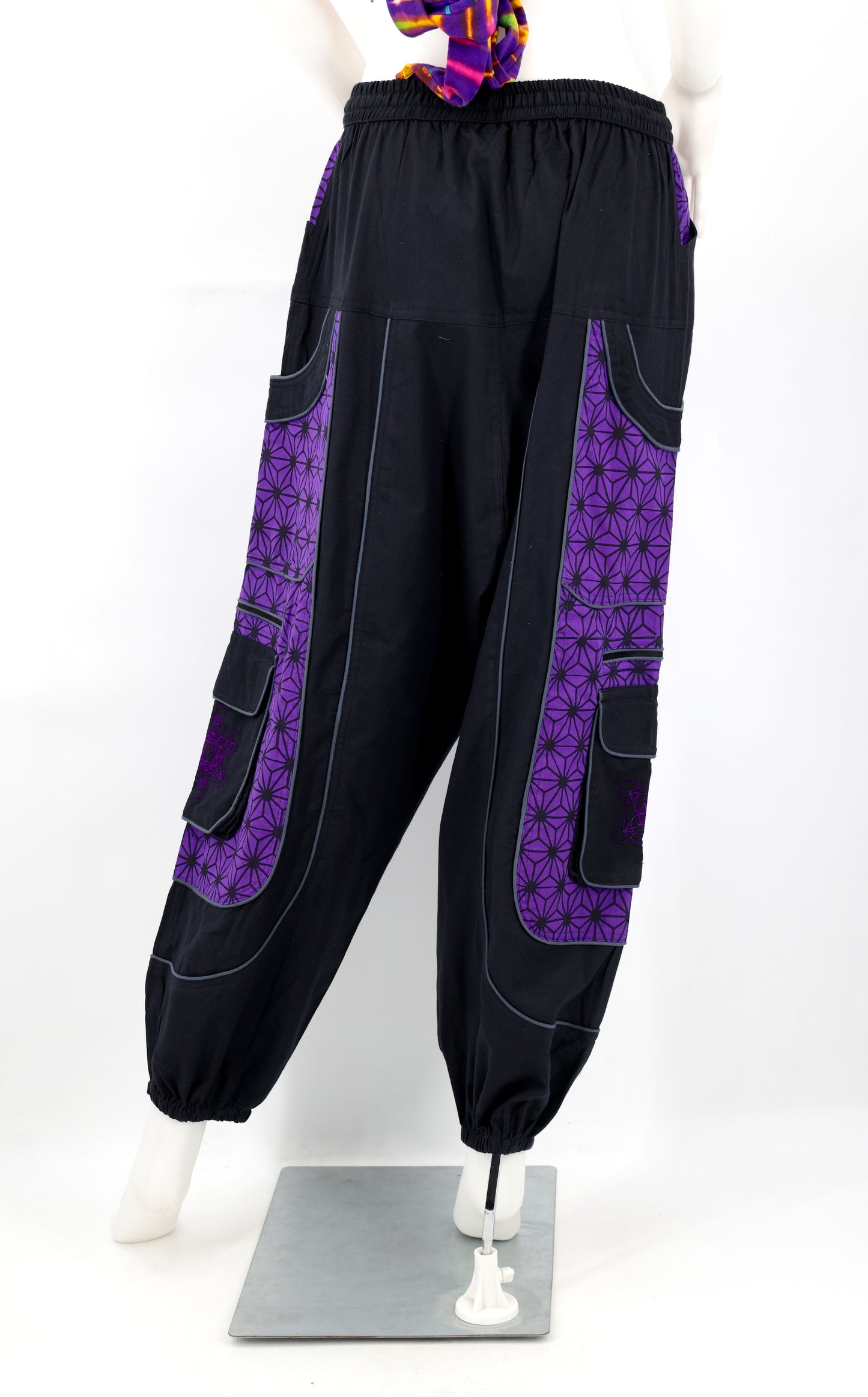 Cotton Hippie Handmade Harem Metatron's Cube Embroidered Bohemian Pants