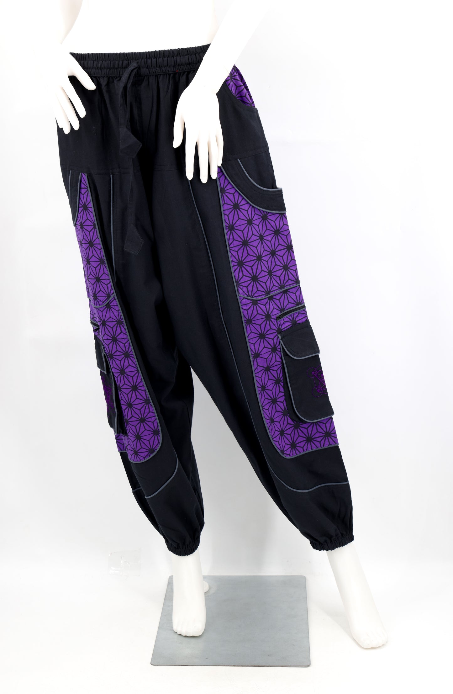 Cotton Hippie Handmade Harem Metatron's Cube Embroidered Bohemian Pants