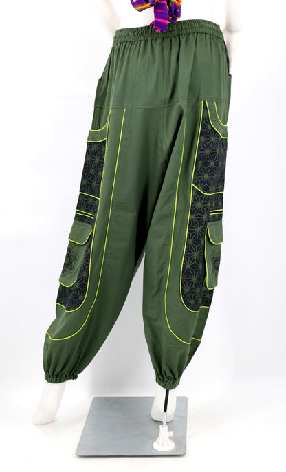 Metatron's Cube Embroidered Harem Pants