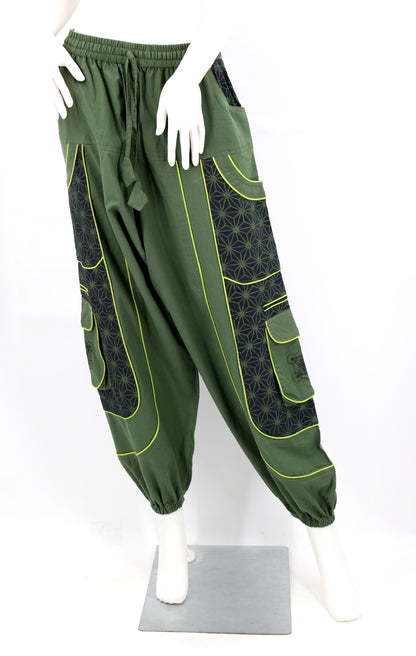 Metatron's Cube Embroidered Harem Pants