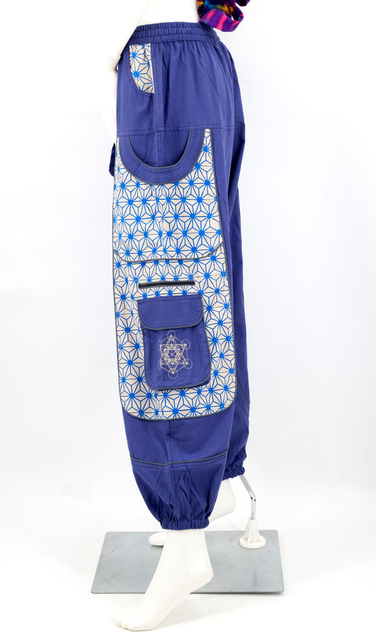 Cotton Hippie Handmade Harem Metatron's Cube Embroidered Bohemian Pants