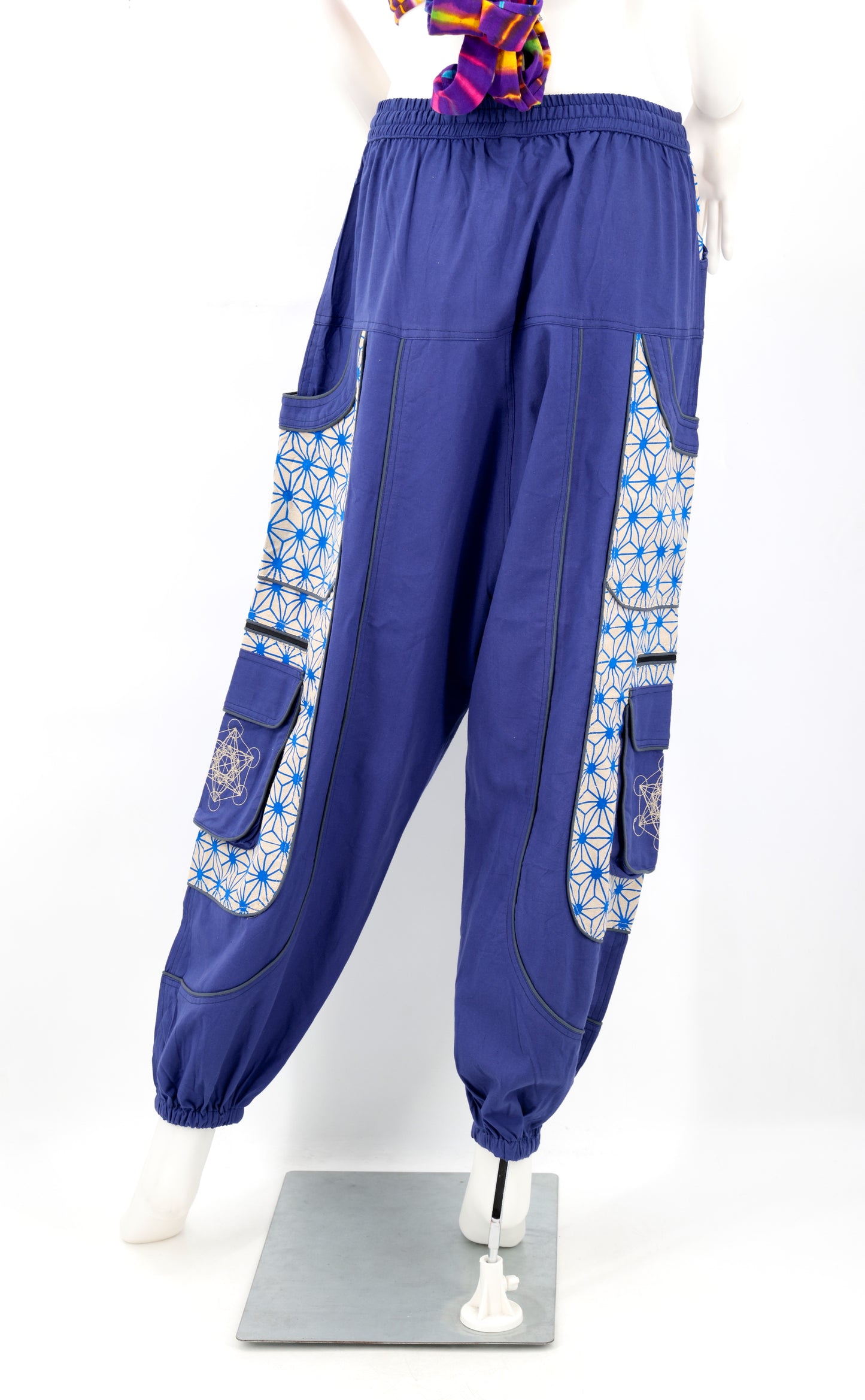 Cotton Hippie Handmade Harem Metatron's Cube Embroidered Bohemian Pants