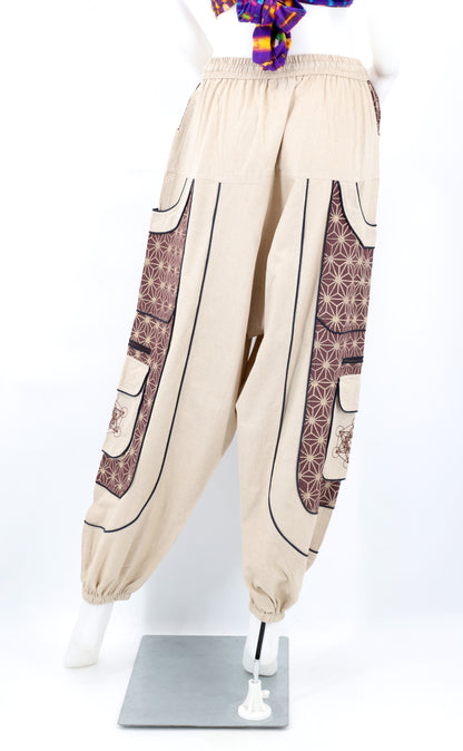 Metatron's Cube Embroidered Harem Pants