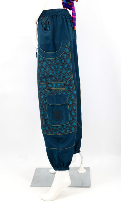 Metatron's Cube Embroidered Harem Pants